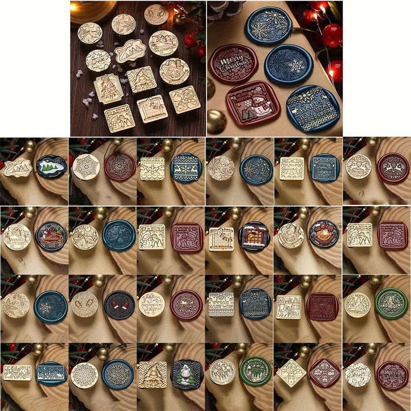 Wachssiegelmarken Weihnachtsthema Jahrgang Lackdichtung Ornament Winterfestkopf
