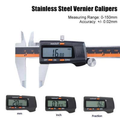 Stainless Steel Digital Caliper 6inch/150mm Electronic LCD Vernier Caliper Tool