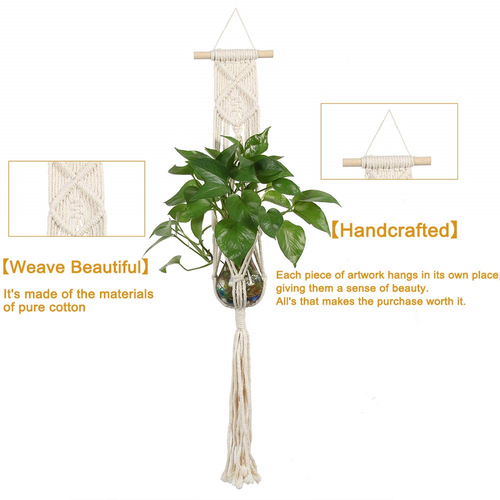 SAMJANE Plant Hangers Indoor Wall Hanging Planter Holder Basket Flower Pot Rope