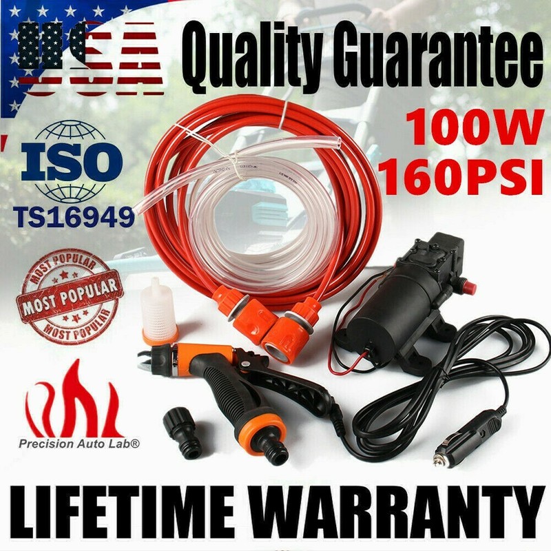 12V 100W Portable 160PSI High Pressure Car Yard Electric Wash Gun Power Washer