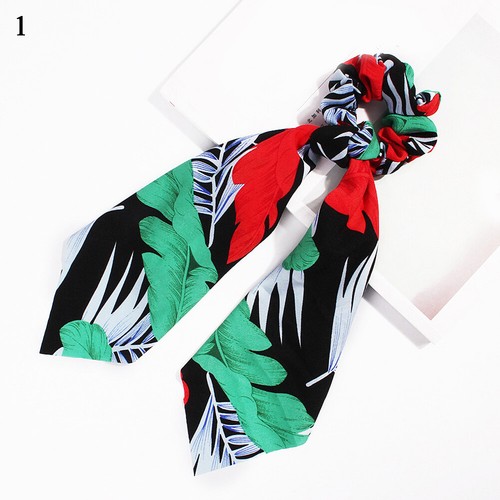 Buy Boho Print Ponytail Scarf Bow Elastic Hair Rope Tie Scrunchies