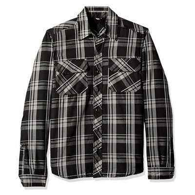 

Dickies Мужская куртка в клетку TJ200 Modern Fit с подкладкой из шерпы и застежками спереди, черная, Черный, TJ200