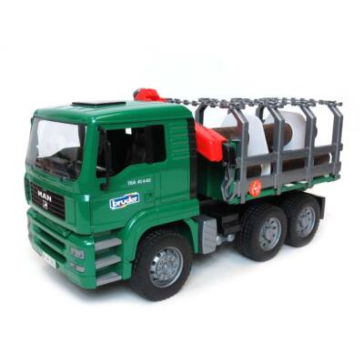 1/16 MAN TG 410A Logging Truck with Crane and 3 Logs By Bruder 2769