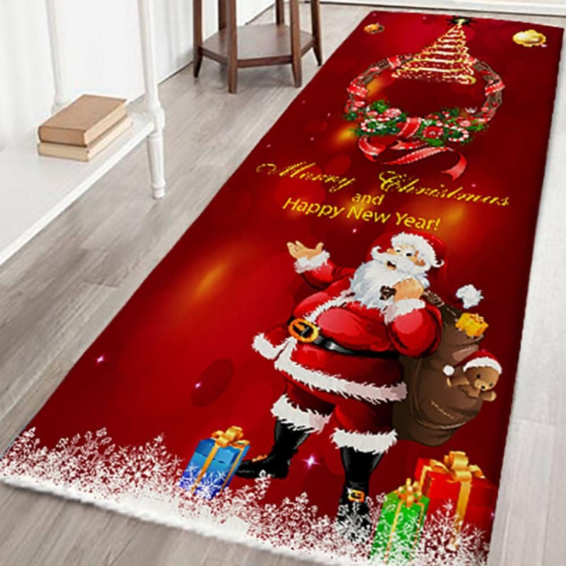 Weihnachtsteppich 3D Rutschfest Weihnachtsdruck Teppich Wohnzimmer Boden Küche B