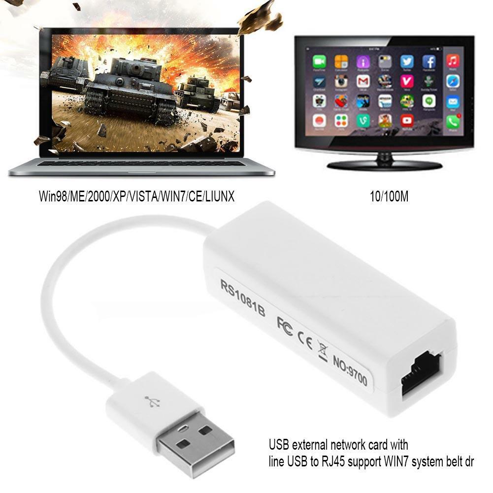 USB 2.0, RJ45 LAN Ethernet 10/100 Mbit/s Netzwerk Adapter WIN7 für Computer DE