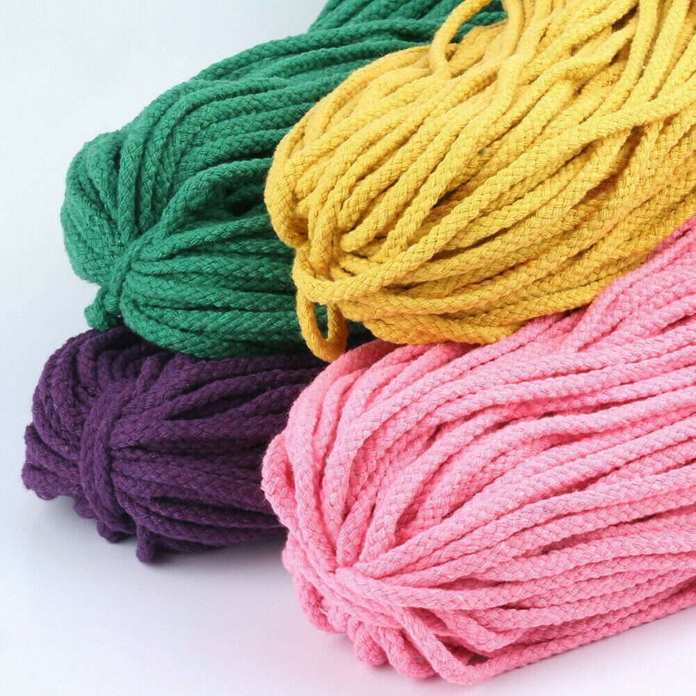 80M 1/2'' Cotton Cord Twisted Rope Macrame String DIY Craft Home Decoration