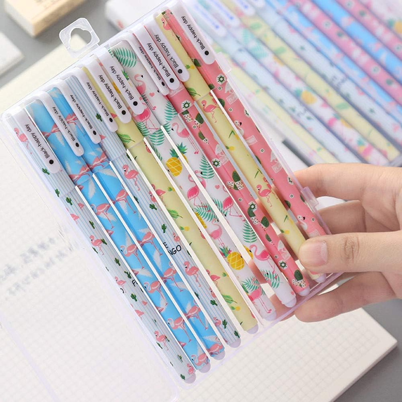 Cute Unicorn Flamingo Gel Pens, 10 Pack Multi Color Fine Point Pens, 0.5Mm Smoot