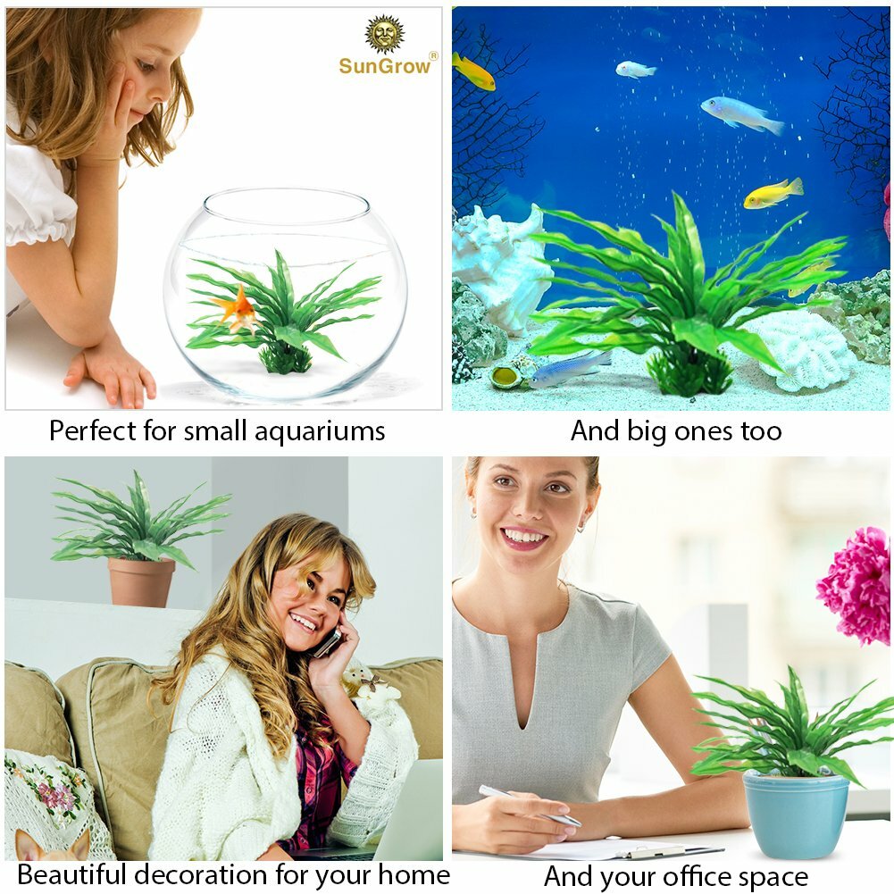 Aquarium Plant Set Plastic Artificial Plants Fish Tank Décoration Ornament New