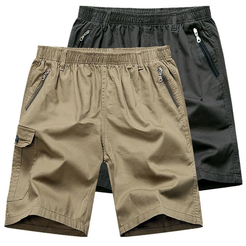 Herren Baumwolle Viele Taschen Halbe Hose Cargo Kampfshorts Hose Freizeit