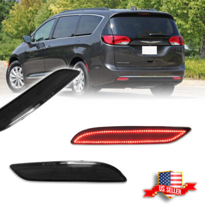 Smoke Rear Reflector LED Tail Brake lights For 17-23 Chrysler Pacifica & Voyager