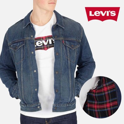 

Levis Original Mens Trucker Denim Jean Jacket двусторонний красный фланелевый плед 72890, 0000 blue denim, Levi's Trucker