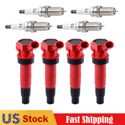 4X Ignition Coils + 4X Iridium Spark Plugs for Kia Hyundai 2.0L 2.4L 4.6L UF611