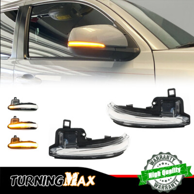 2PC Clear Sequential LED Side Mirror Marker Lights For 14-21 Toyota 4Runner RAV4