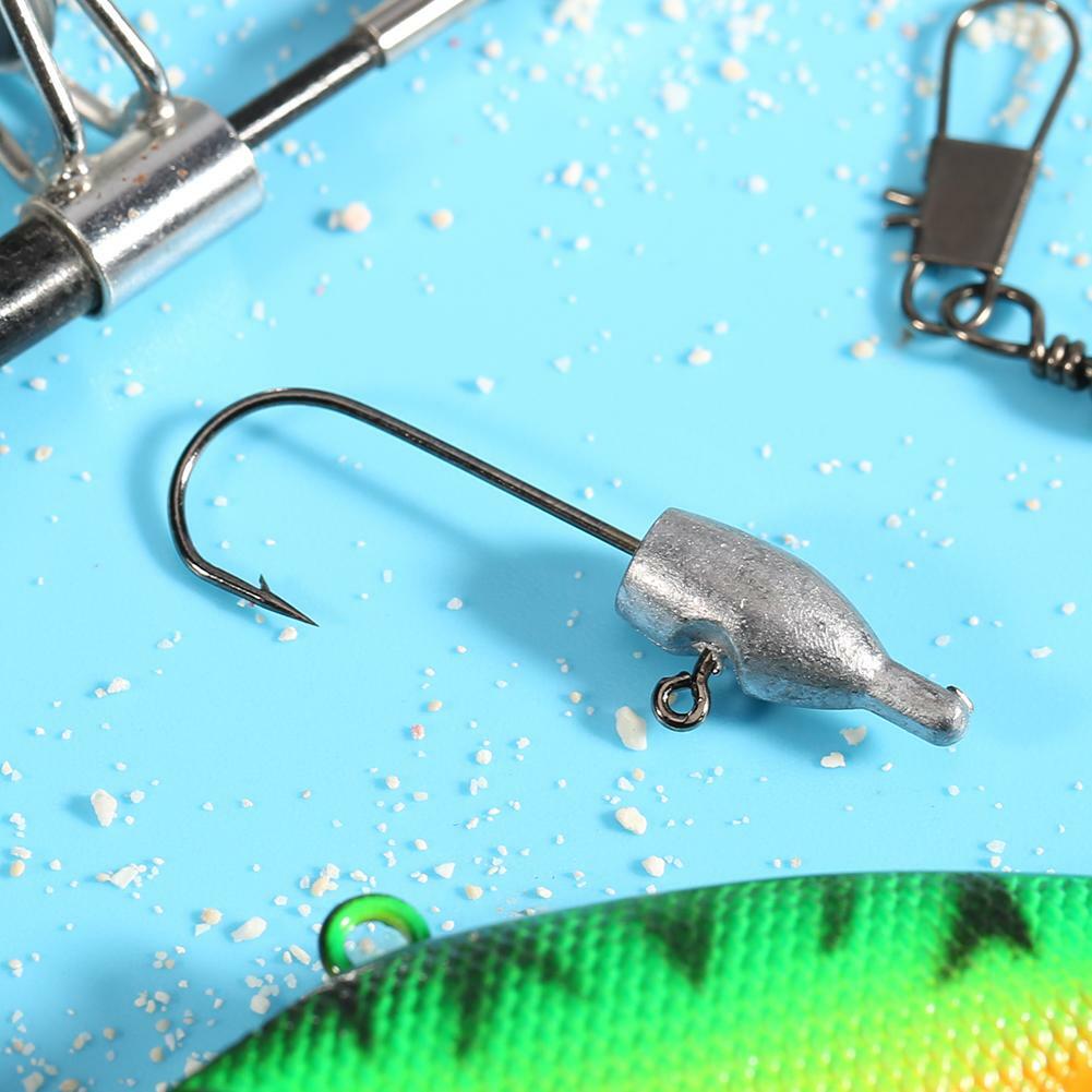 5pcs 2g Exposed Jigging Lead Sharp Head Hook Swinbait Carp Fishing Tackle