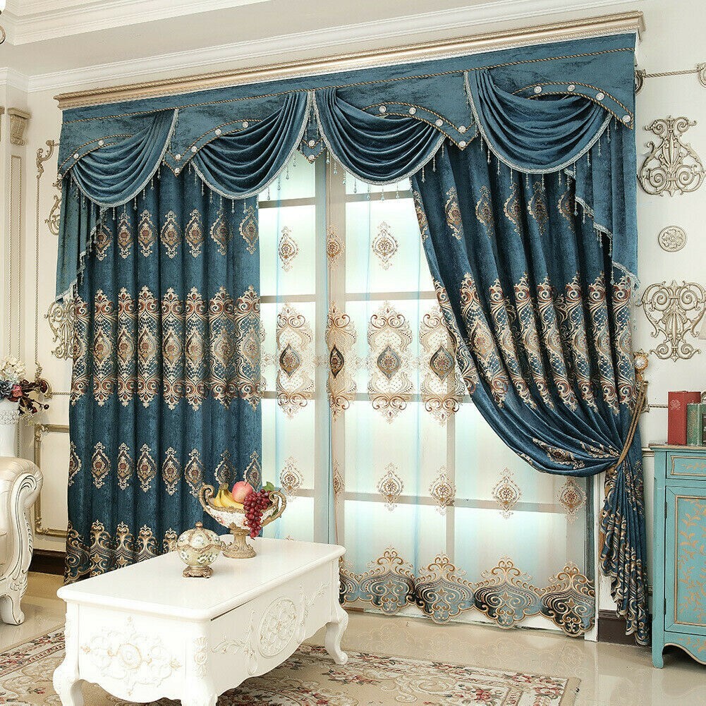 Chenille Stickerei Vorhang Material Europäische Voile Tüll Fenster Drapiert Tuch