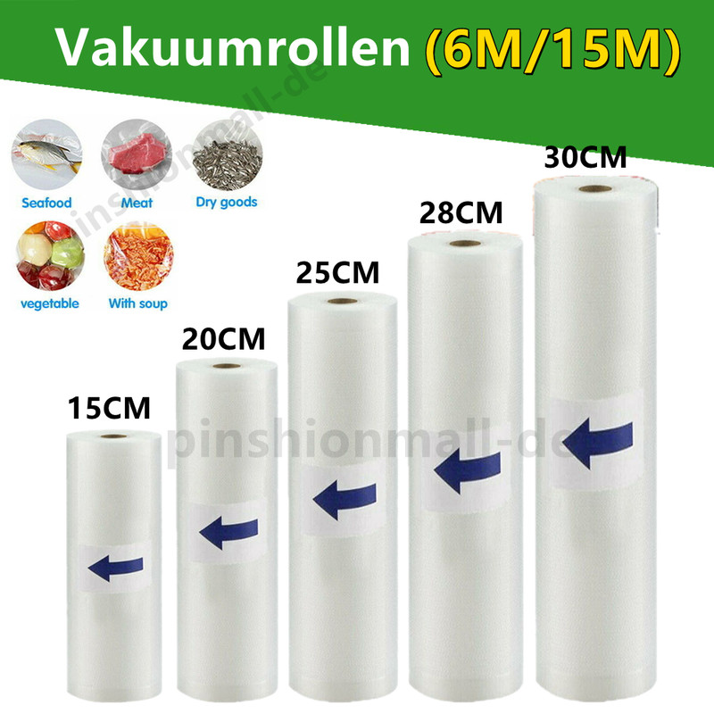 6/15meter Vakuumrollen Vakuum Vakuumierbeutel FÃ¼R Vakuumier 15 20 25 28 30cm