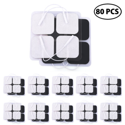 80 Pcs Electrode Pads for Electrotherapy TENS EMS Units Replacement 2 x 2'' USA