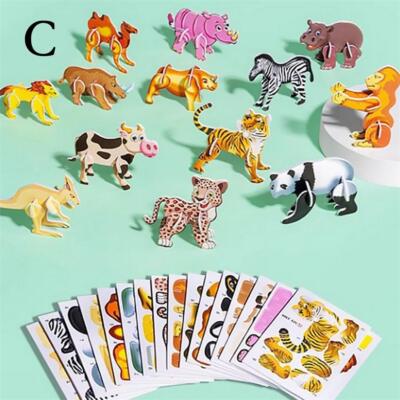 10/25Pcs Educational 3D Cartoon Puzzle - 2024 New 3D Puzzles for Kids Toys