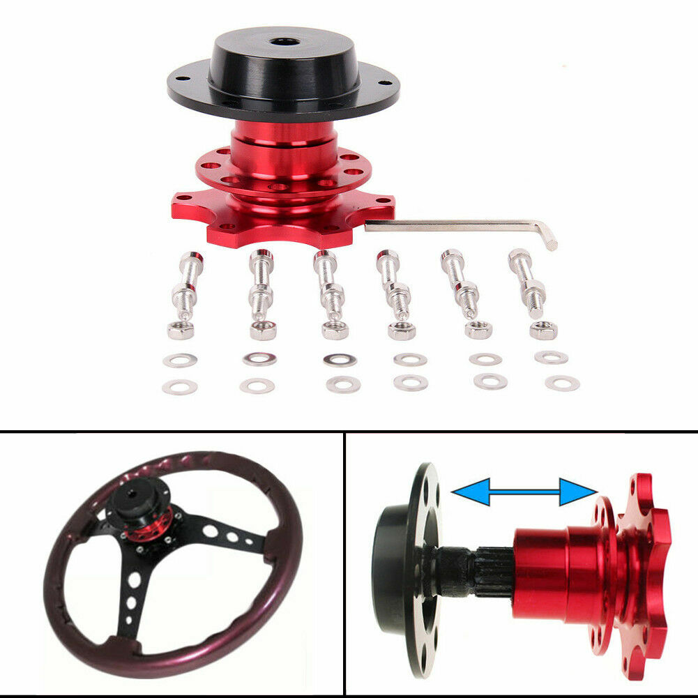6 Hole Car Steering Wheel Quick Release HUB Racing Adapter Snap Off