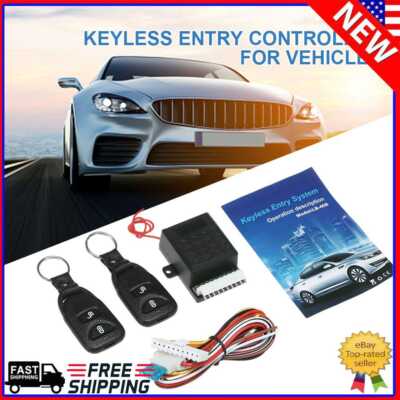 12V Vehicle Keyless Entry System with 2 Remote Control Car Door Lock Universal