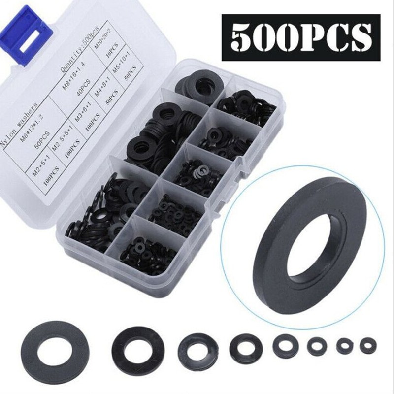 Zuverl?Ssiger Nylon Flach Gummi O Ring Dichtung Schlauch Dichtung Sortiment Kit