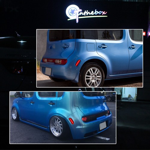 For 09-14 NISSAN CUBE Smoke Rear Bumper Side Marker Lights