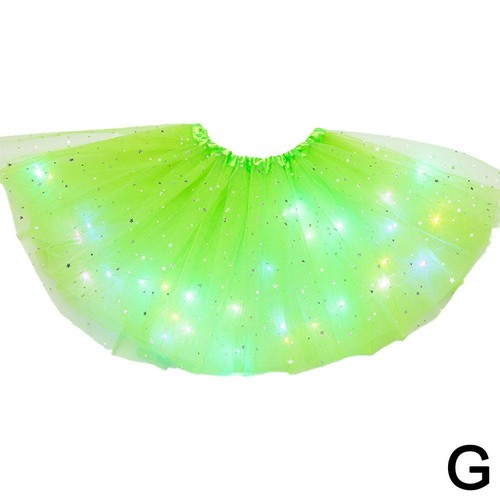 LED Glowing Light Tutu Skirts Fairy Costume Kid Light Up Skirt Party