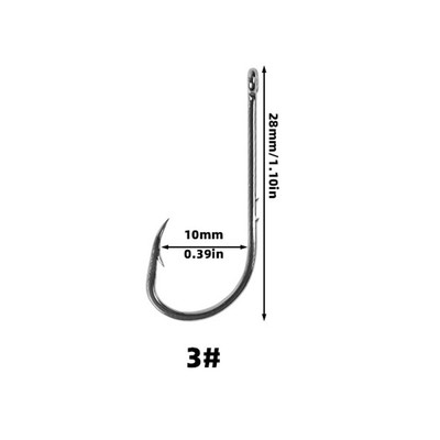 Fish Hook Backthorn Hook 100PCS Crooked Mouth Double Back Thorn Sea Fishing