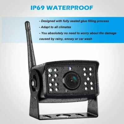 1080P Wireless RV Backup Camera Side Rear View 7'' DVR Monitor for Truck Trailer