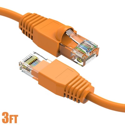 3FT Cat6A RJ45 Ethernet LAN Network UTP Patch Cable Copper Gold 24AWG Orange