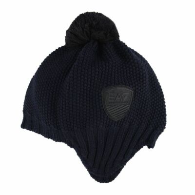 Emporio Armani EA7 Unisex Dark Blue 100% Wool Hat Size S M