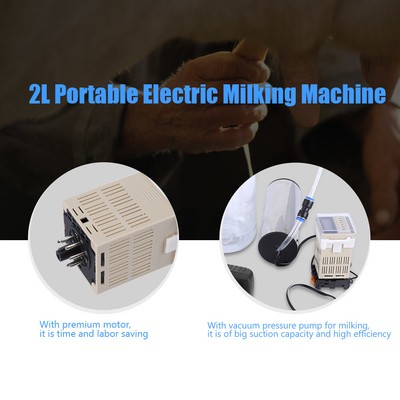 2L Elektrische Melkmaschine Melken Ziege Kühe Milker Melkeimer Maschine Set