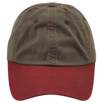 American Needle Relaxed Blank Solid Brown Burgundy Adjustable Adults Hat Cap