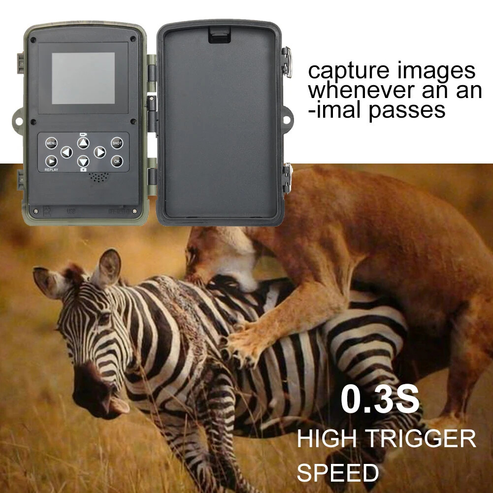 Trail and Game Camera 36MP 4K Wildlife Scouting Cam Night Vision 3 PIR Sensors