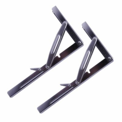 2Pcs 12'' Folding Shelf Bench Support Table Brackets Stainless Steel Heavy Duty 