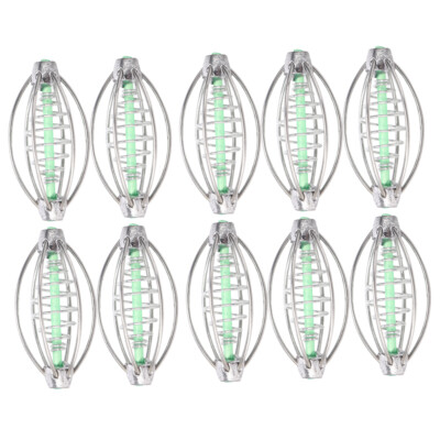 10pcs Carp Fishing Inline Method Spring Feeder Coarse Bait Cages Terminal Tackle
