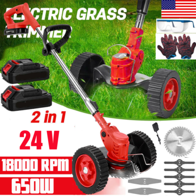 Lawn Mower Edger Cordless Grass String Trimmer Cutter Us