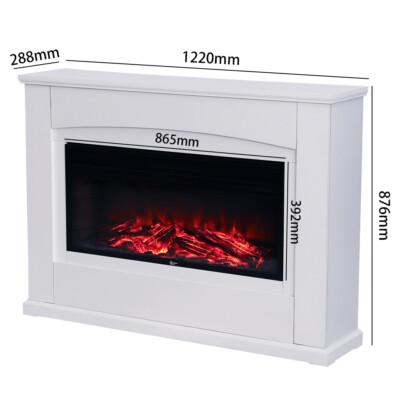 Electric Fire Suite Freestanding Fireplace Mantel Heater Stove 12 Flame Surround