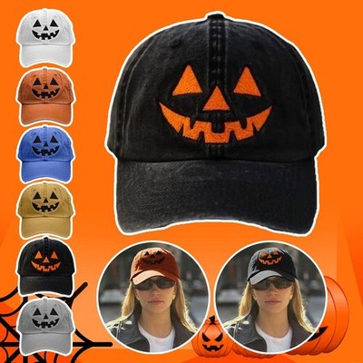 Unisex Autumn Halloween Pumpkin Face Baseball Hat,Jack-o lantern Pumpkin J3 H6T7
