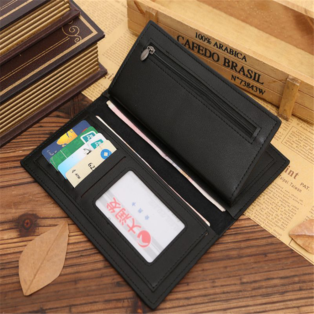 Business Men's Long Casual Leather Wallet Pockets Card Clutch Bifold Purse USA
