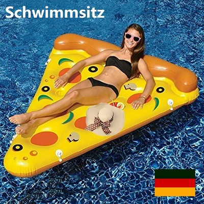 Pizza Aufblasbar Schwimmsitz Pool Sessel Wasser Luftmatratze Wassersessel DHL
