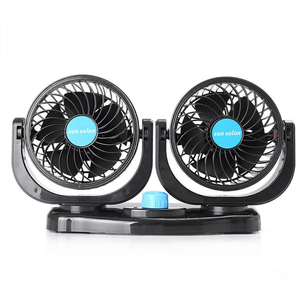 Auto Car 12V Plug-In Electric Fan Two Blowers Alternative Vehicle Fan