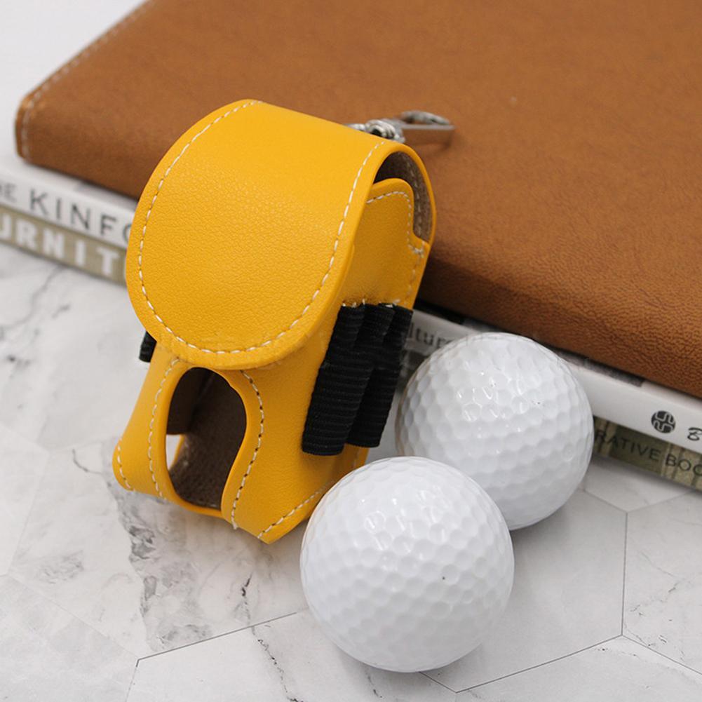 Portable Golf Ball Divot Storage Pouch Carrying Bags Leather Waist Belt Holder