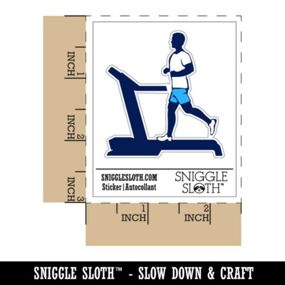Man Running on Treadmill Cardio Workout Gym Laptop Water Bottle Sticker 5 Pack