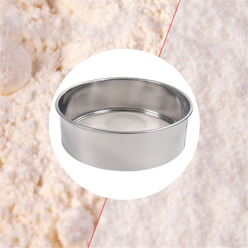 Stainless Steel Flour Sieve Kitchen Fine Mesh Oil Strainer Sifter Sugar Filter