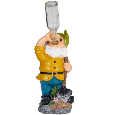Starsoul Drunk Gnome Funny Dwarf Garden Outdoor Statues with Solar LED Lights...