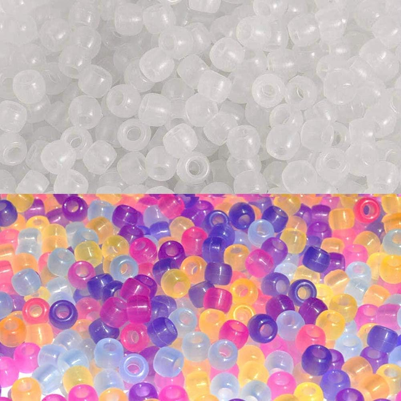 1000 Pcs UV Beads Color Changing Sun Sensitive UV Reactive Plastic Pony Beads fo
