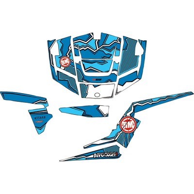 Attack Graphics QUAKE Complete UTV Graphics Kit White/Voodoo Blue/Baby Blue