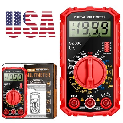 Voltage Detector Digital Multimeter - Multi-Function Tester (Red)