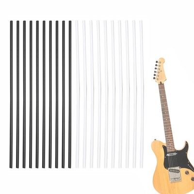 20pcs ABS Guitar Side Dot Position Markers 100mm Length White + Black LJ4
